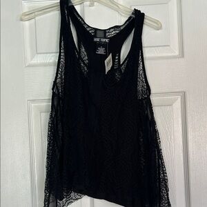 Hot Topic Black Lace Tank Top